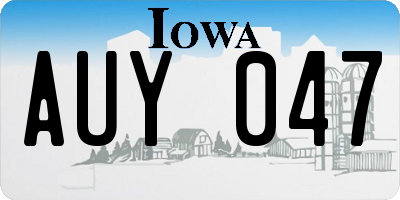 IA license plate AUY047