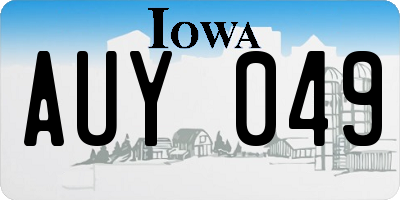 IA license plate AUY049