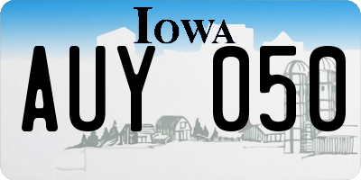 IA license plate AUY050