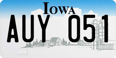 IA license plate AUY051