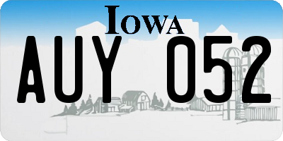 IA license plate AUY052