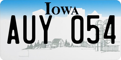 IA license plate AUY054
