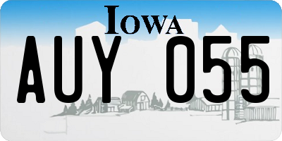 IA license plate AUY055