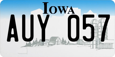 IA license plate AUY057