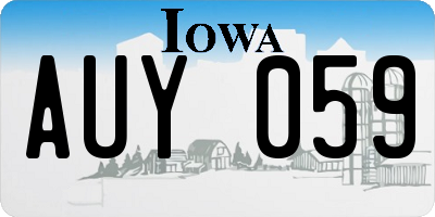 IA license plate AUY059