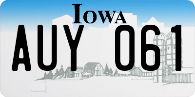 IA license plate AUY061