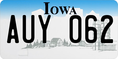 IA license plate AUY062