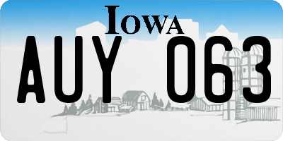 IA license plate AUY063