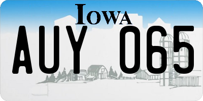 IA license plate AUY065
