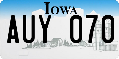IA license plate AUY070