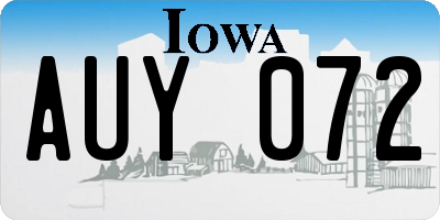 IA license plate AUY072