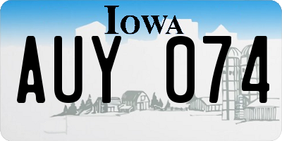 IA license plate AUY074