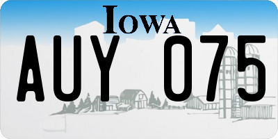 IA license plate AUY075
