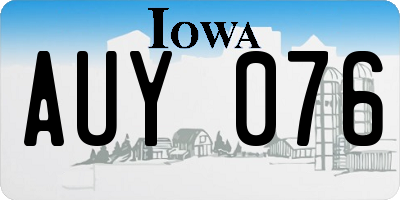 IA license plate AUY076