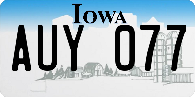 IA license plate AUY077