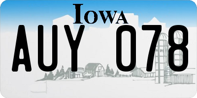 IA license plate AUY078