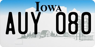 IA license plate AUY080