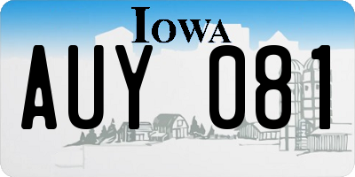 IA license plate AUY081