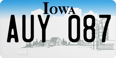 IA license plate AUY087