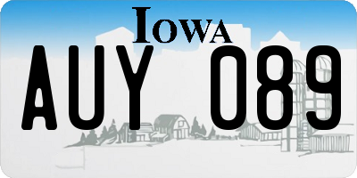 IA license plate AUY089