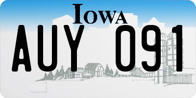 IA license plate AUY091