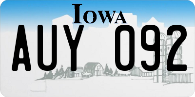 IA license plate AUY092