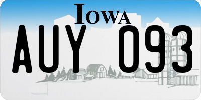IA license plate AUY093