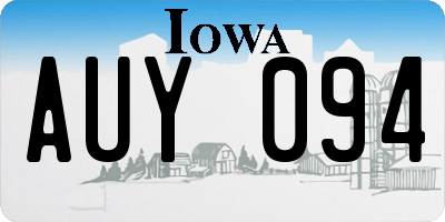 IA license plate AUY094