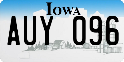 IA license plate AUY096