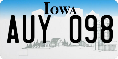 IA license plate AUY098