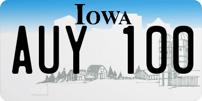 IA license plate AUY100
