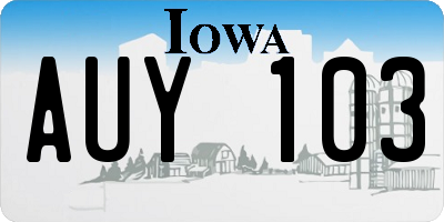 IA license plate AUY103