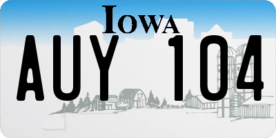 IA license plate AUY104
