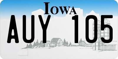IA license plate AUY105