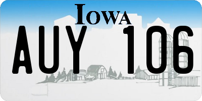 IA license plate AUY106