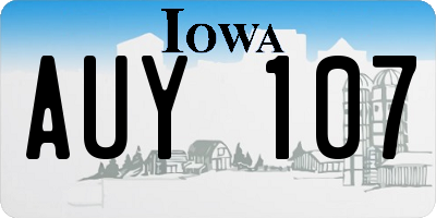 IA license plate AUY107