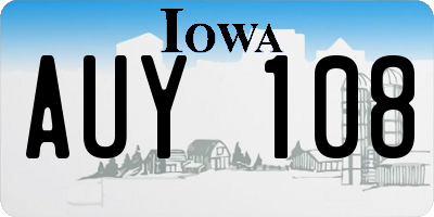 IA license plate AUY108