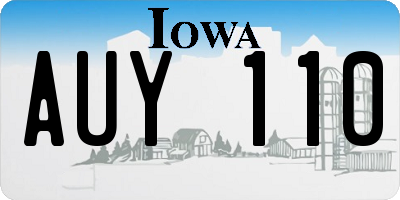 IA license plate AUY110