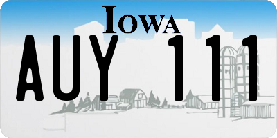 IA license plate AUY111