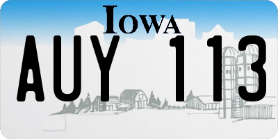 IA license plate AUY113