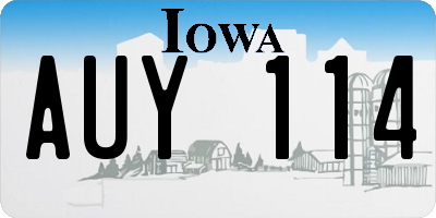 IA license plate AUY114