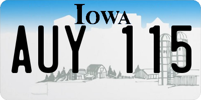 IA license plate AUY115