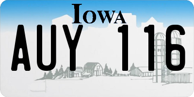 IA license plate AUY116