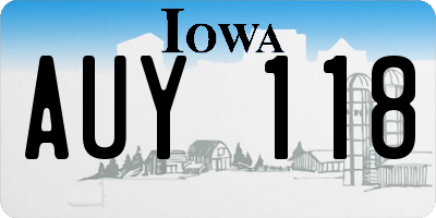 IA license plate AUY118