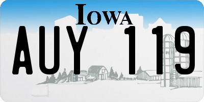 IA license plate AUY119