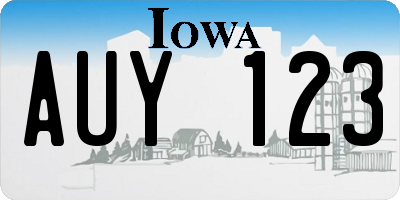 IA license plate AUY123