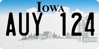 IA license plate AUY124