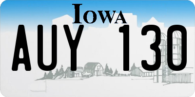 IA license plate AUY130