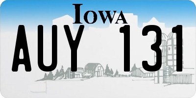 IA license plate AUY131
