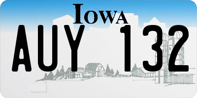 IA license plate AUY132
